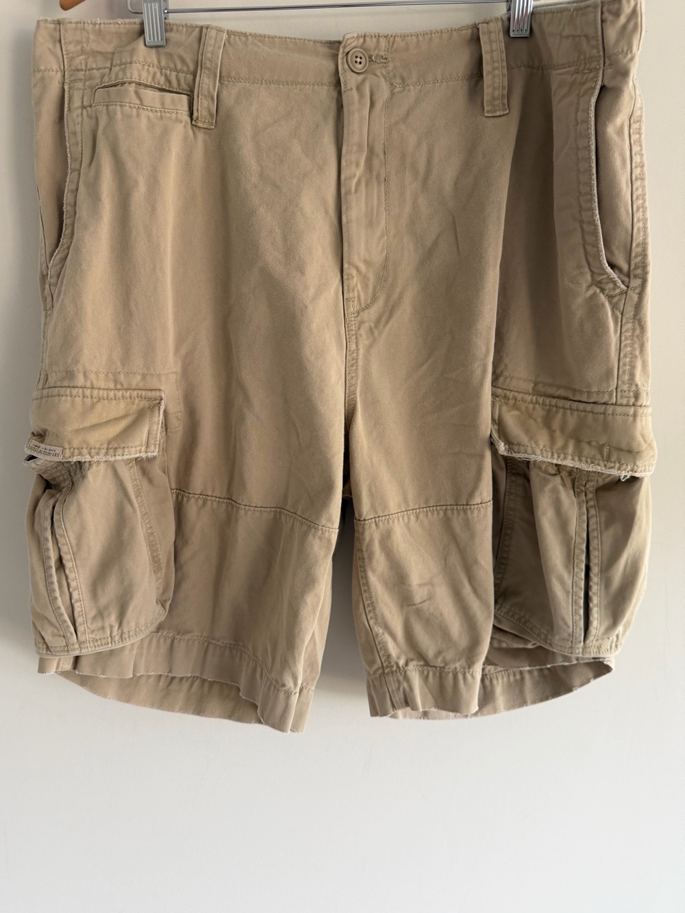 Nautica Jeans Co Cargo Shorts Mens 38 Khaki Tan Cotton Utility Y2K